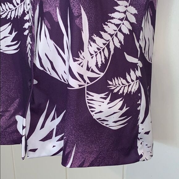 Vtg 70s/80s Teddi purple & white polyester shirt - Picture 3 of 8